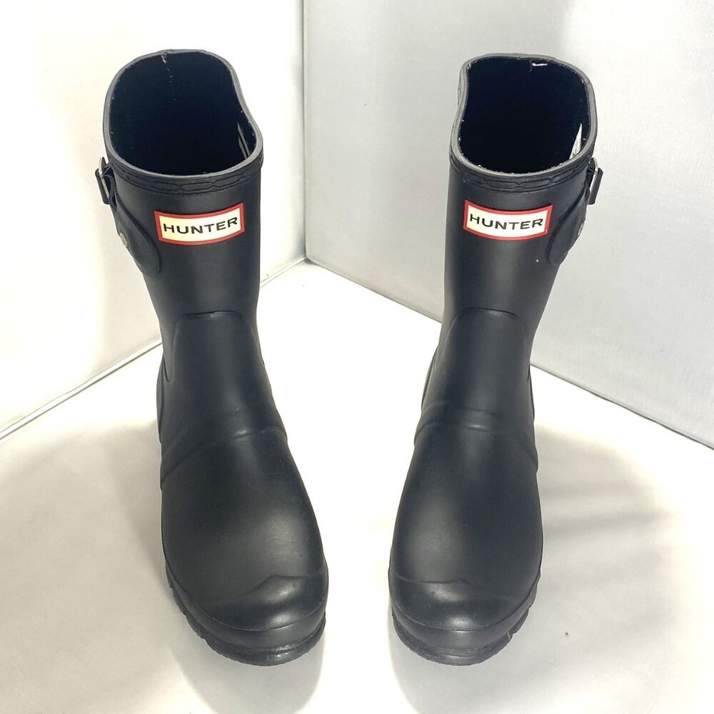 Hunter Women's Original Short Boots Matte Black Size US 6 Shearling Insoles